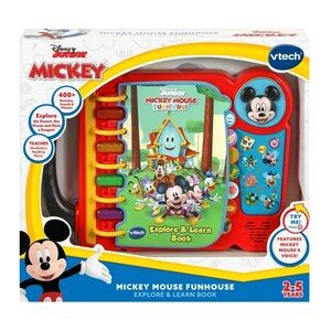 🆕VTech Disney Junior Mickey Mouse Funhouse Explore Learn Book Lights & Sound Toy